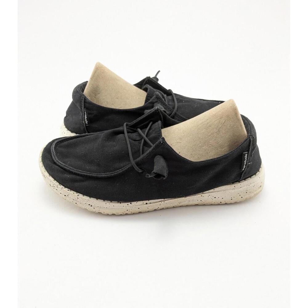 Womens Hey Dude Wendy L Black White Casual Walking SlipOn Shoes 121704900 Size 5